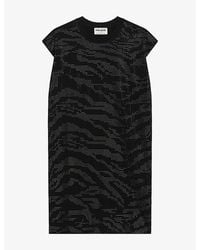 Zadig & Voltaire - Roe Rhinestone-Embellished Cotton Mini Dress - Lyst