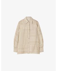 JOSEPH - Atlan Grid-Print Silk Shirt - Lyst