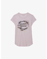 Zadig & Voltaire - Woop Graphic-print Short-sleeve Cotton T-shirt - Lyst