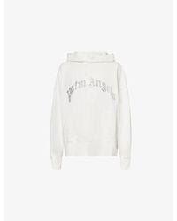 Palm Angels - Rhinestone-Text Classic-Logo Cotton-Jersey Hoody - Lyst