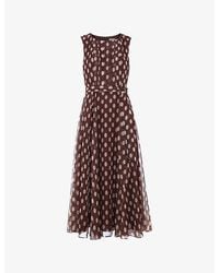 Phase Eight - Lucinda Spot-Print Woven Midi Dress - Lyst