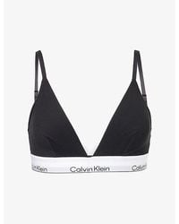 Calvin Klein - Icon Unlined Cotton-Modal Jersey Triangle Bralette - Lyst