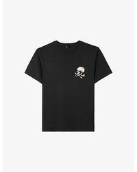 The Kooples - Skull Graphic-Print Cotton-Jersey T-Shirt - Lyst