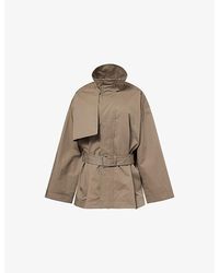 FRAME - The Short Field Cotton Trench Coat - Lyst