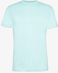 Emporio Armani - Logo-print Relaxed-fit Woven-blend T-shirt - Lyst