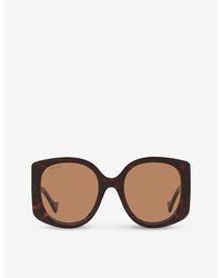 Gucci - gg1257s Rectangle-frame Acetate Sunglasses - Lyst