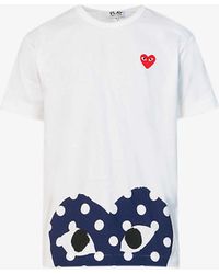 COMME DES GARÇONS PLAY - Polka-dot Logo-print Cotton-jersey T-shirt - Lyst