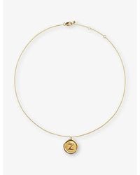 Monica Vinader - Initial-Z Stamp 18Ct-Vermeil Chain Necklace - Lyst