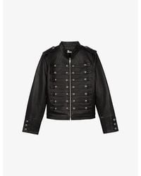 The Kooples - Heritage-Button Leather Jacket - Lyst