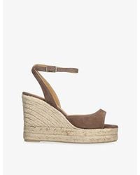 Castañer - Brook Suede Wedge Sandals - Lyst
