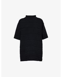 Pleats Please Issey Miyake - Ribbed Relaxed-fit Knitted Top - Lyst