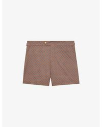 Reiss - Caprio Geometric-Print Swim Shorts - Lyst