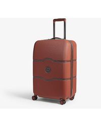Delsey Terracotta Stripe Orange Chatelet Hard Four Wheel Suitcase - Multicolour