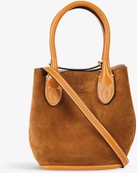 Polo Ralph Lauren Logo-embossed Suede And Leather Tote Bag - Brown