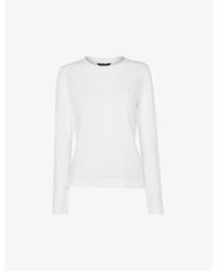 Whistles - Long-sleeve Crew-neck Cotton Top - Lyst