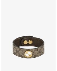 Gucci - Blondie Monogram-print Leather Bracelet - Lyst