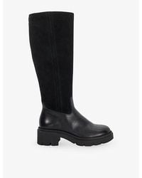 Dune - Tallon Leather And Suede Knee-High Boots - Lyst