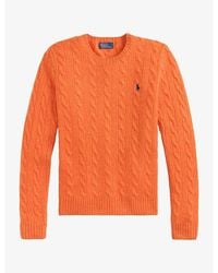 Polo Ralph Lauren - Logo-Embroidered Cable-Knit Wool And Cashmere Jumper - Lyst