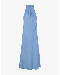 OMNES - Milos High-Neck Satin Maxi Dress - Lyst
