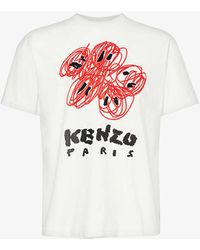 KENZO - Drawn Boke Logo-print Cotton-jersey T-shirt - Lyst