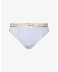 Calvin Klein - Heritage Classic Stretch-Cotton Thong - Lyst