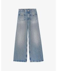 Sandro - Patch-Pocket Straight-Leg Denim Jeans - Lyst