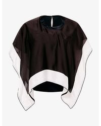 Sacai - Layered Short-Sleeve Cotton And Satin-Jersey T-Shirt - Lyst