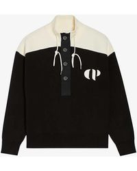 Claudie Pierlot - Minimum Logo-embroidered Half-zip Jersey Sweatshirt - Lyst