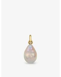 Monica Vinader - Fiji Bud Mini-Plated Sterling And Baroque Pearl Pendant - Lyst