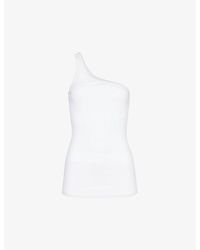 Isabel Marant - One-shoulder Brand-embroidered Cotton Top - Lyst
