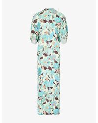 Stella McCartney - Mint Floral-print Split-hem Stretch-woven Maxi Dress - Lyst