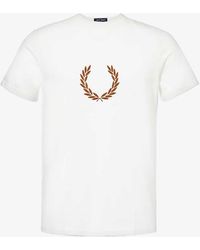 Fred Perry - Ringer Logo-embellished Cotton-jersey T-shirt - Lyst