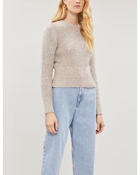 Sandro Yona Glitter Thread-pattern Knitted Jumper - Gray