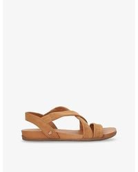 Dune - Landies Comfort-Strap Flat Leather Sandals - Lyst