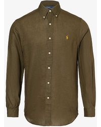 Polo Ralph Lauren - Logo-embroidered Custom-fit Linen Shirt - Lyst