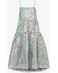 Sister Jane - Floral-pattern Woven Midi Dress - Lyst