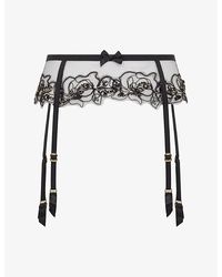 Agent Provocateur - Lindie Floral Mesh Suspender Belt - Lyst