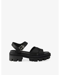 Prada - Tread-Sole Leather Sandals - Lyst
