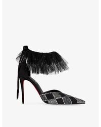 Christian Louboutin - Doria Offenbee 100 Crepe-Satin And Tulle Heeled Sandals - Lyst