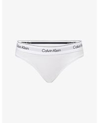 Calvin Klein - Icon Branded Cotton And Modal-Blend Bikini Briefs - Lyst