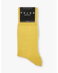 FALKE - Airport Logo-print Wool-blend Knitted Socks - Lyst