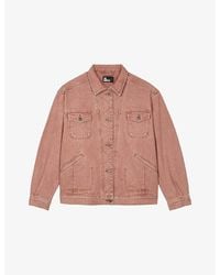 The Kooples - Oversized-Fit Short Denim Jacket - Lyst