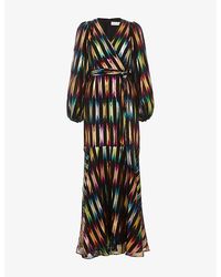 Phase Eight - Ellia Petite Graphic-Print Metallic Woven Maxi Dress - Lyst