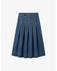 OMNES - Pru Mid-Wash Denim Midi Skirt - Lyst