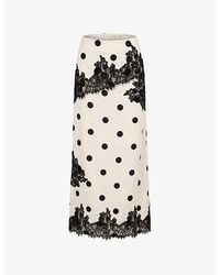 Amy Lynn - Verona Polka-Dot Satin Midi Skirt - Lyst