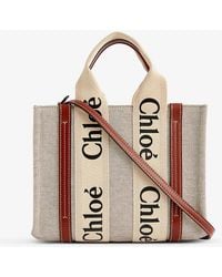 Chloé - Woody Small Linen Cross-body Bag - Lyst