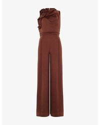 Phase Eight - Elora Flower Satin Jumpsuit - Lyst