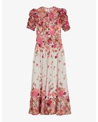 Ted Baker - Alviano Pressed Floral-print Woven-blend Maxi Dress - Lyst