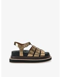 Kurt Geiger - Orson Eagle Leather Fisherman Sandals - Lyst