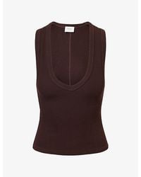 Dissh - Yasmin Plunge-Neck Cotton-Blend Tank Top - Lyst